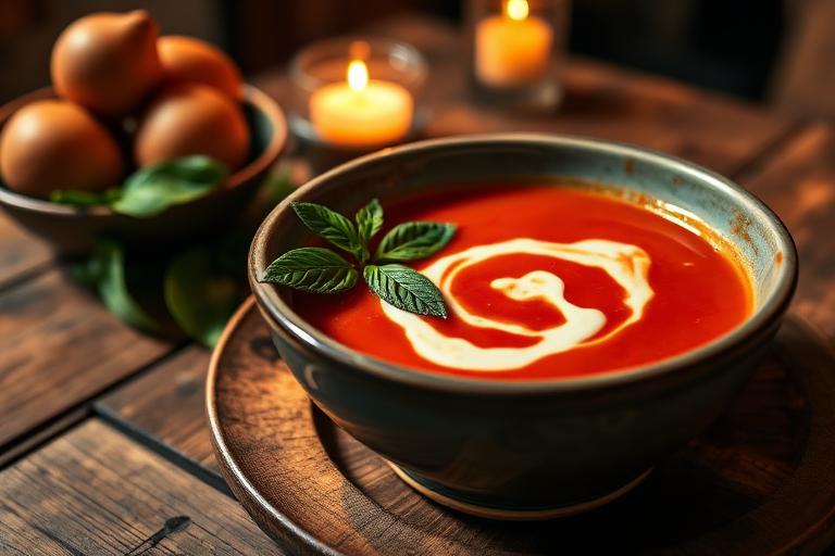 Sopa de tomate asado